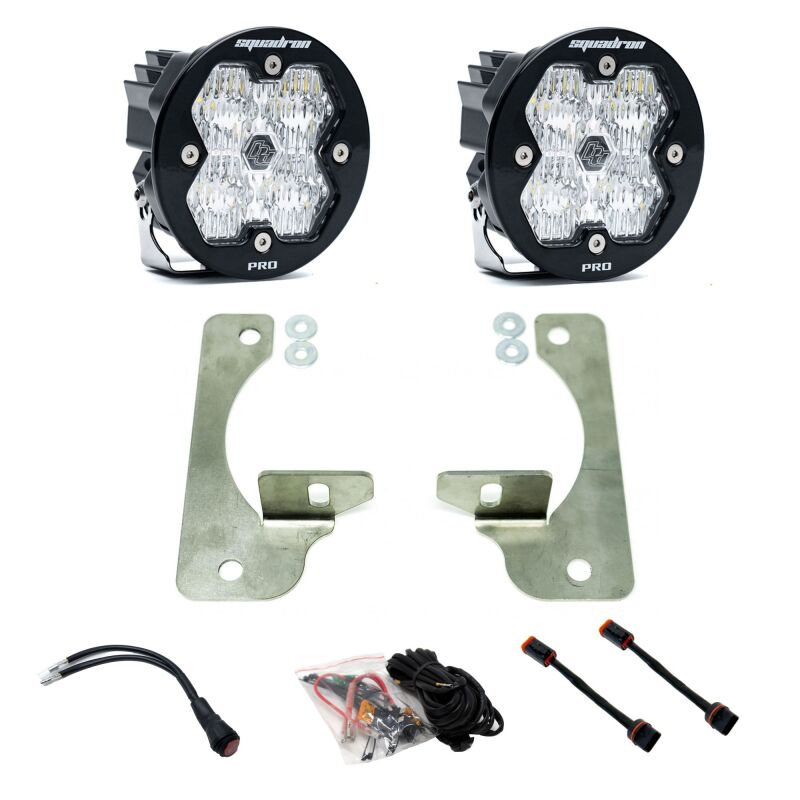Baja Designs 18-25 JL/JT / 20-25 Gladiator Squadron-R Sport 2.0 Fog Kit OE Rubicon Bumper (WC)-Clear Fog Lights Baja Designs