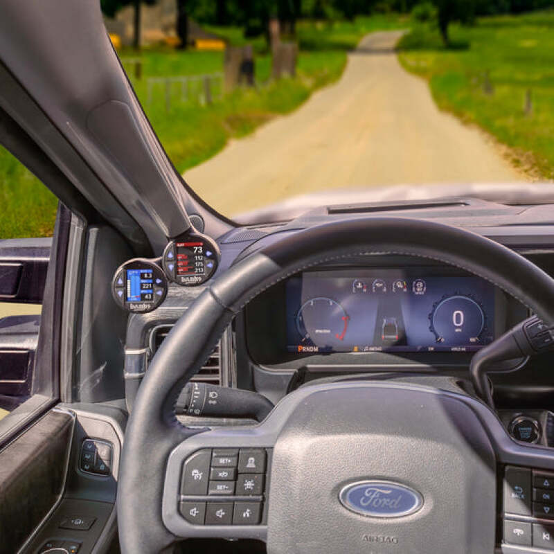 Banks Gauge Pod Kit 2023-2024 Ford F250-450 & 2021-24 F150 iDash Stealth Pod Mount - Dual Gauge Performance Monitors Banks Power