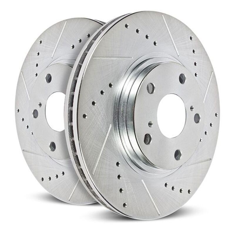Power Stop 22-23 Kia Carnival Front Drilled & Slotted Rotor (Pair) Brake Rotors - Slot & Drilled PowerStop