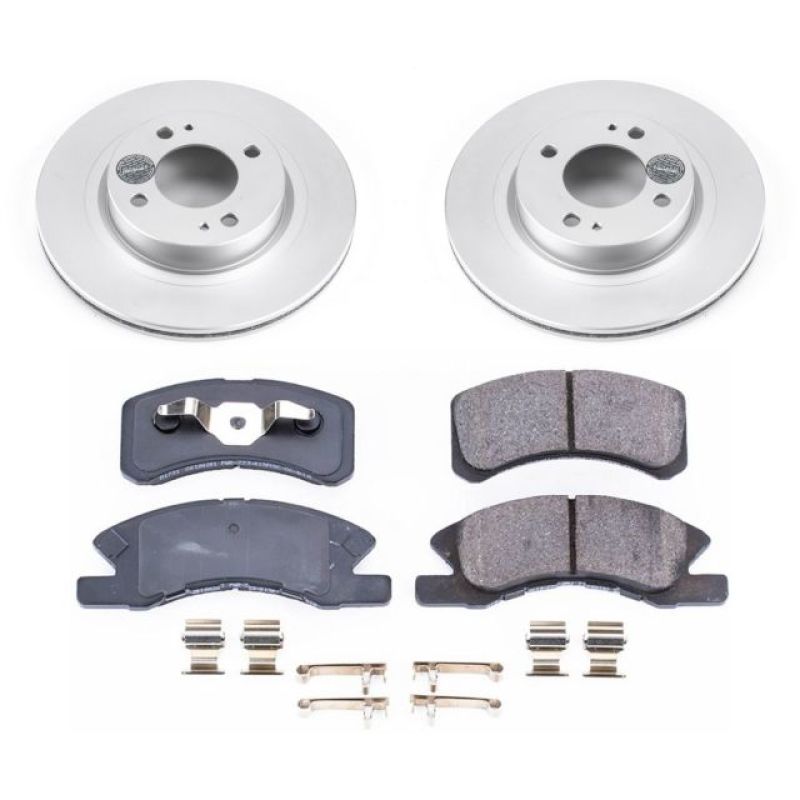 Power Stop 17-18 Mitsubishi Mirage Front Z17 Evolution Geomet Coated Brake Kit Brake Kits - Performance Blank PowerStop