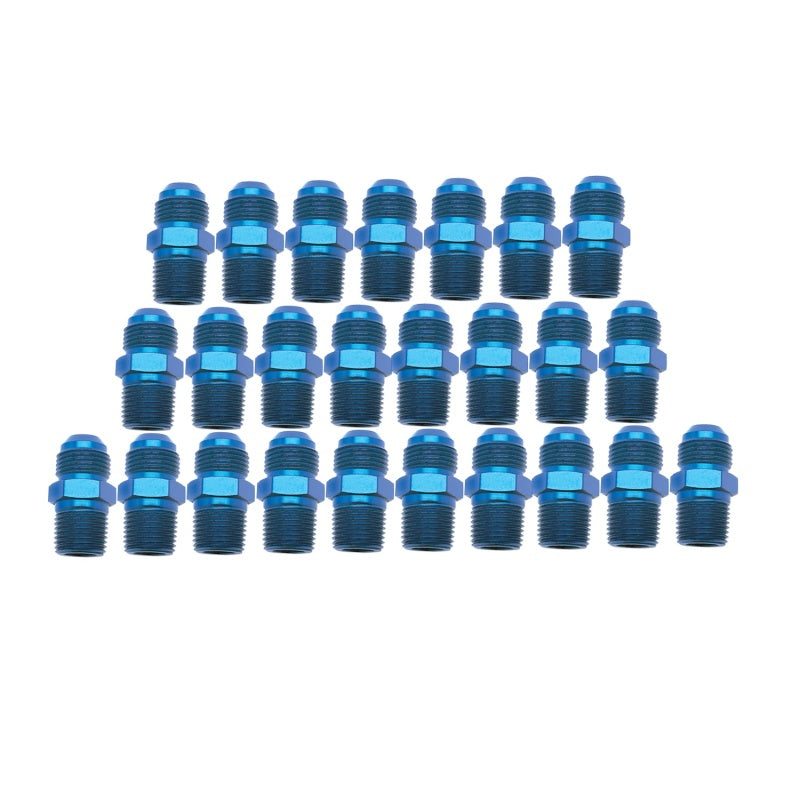 Russell Performance -10 AN to 3/8in NPT Straight Flare to Pipe (Blue) (25 pcs.) Fittings Russell