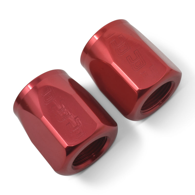 Russell Performance 2-Piece -6 AN Full Flow Swivel Hose End Sockets (Qty 2) - Polished and Red Fittings Russell