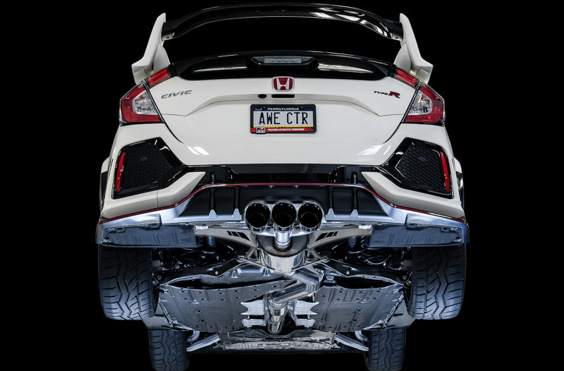 AWE Tuning 2017+ Honda Civic Type R Touring Edition Exhaust w/Front & Mid Pipe - Diamond Blk Tips Catback AWE Tuning