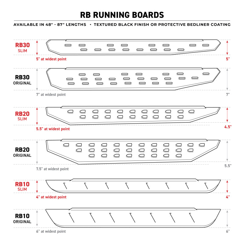 Go Rhino RB20 Running Boards - Tex Black - 87in Running Boards Go Rhino