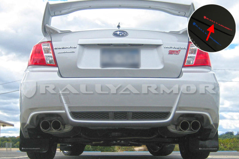 Rally Armor 11-14 Subaru WRX/STI (Sedan Only) Black UR Mud Flap w/Red Logo Mud Flaps Rally Armor