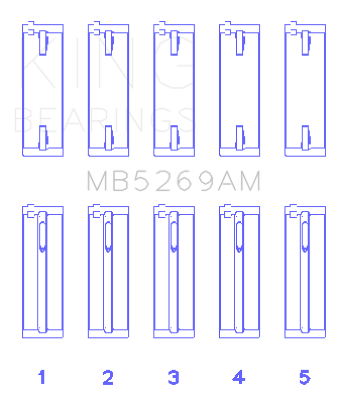 King Engine Bearings VW/Audi Aku/Aqm/Cr/Cy/Jk/Jr/Ky/Ra (Size +0.25mm) Main Bearing Set Bearings King Engine Bearings