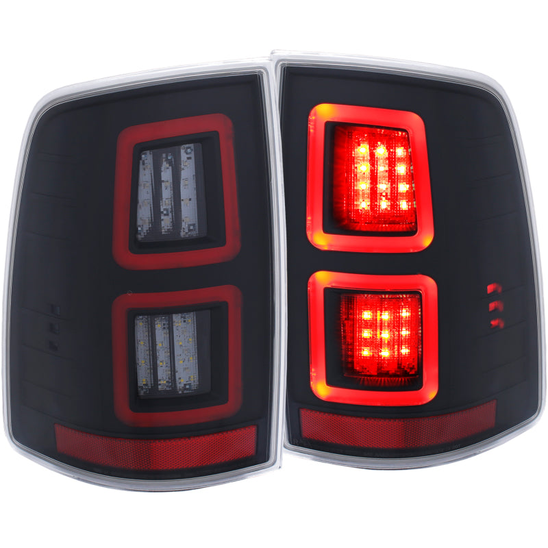 ANZO LED Black 13-17 Dodge Ram 1500/2500/3500 LED Taillights Black Tail Lights ANZO