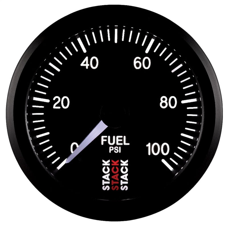 Autometer Stack 52mm 0-100 PSI 1/8in NPTF Male Pro Stepper Motor Fuel Pressure Gauge - Black Gauges AutoMeter