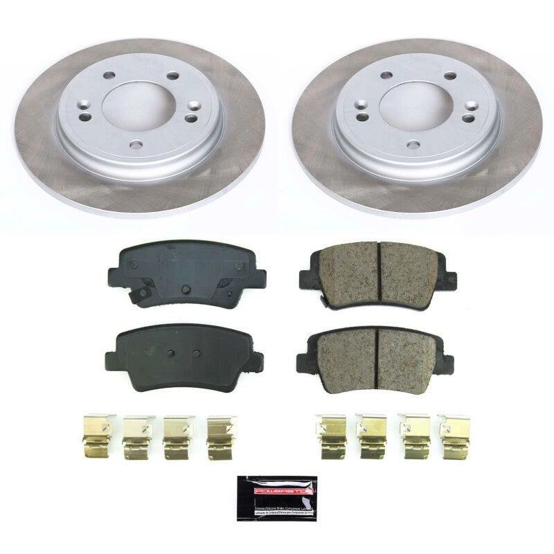 Power Stop 21-23 Hyundai Elantra Rear Semi-Coated Rotor Kit Brake Kits - Performance Blank PowerStop