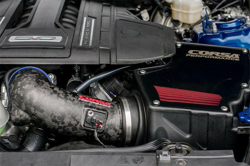 Corsa 2018-2023 Ford Mustang GT 5.0L V8 Forged Carbon Fiber Air Intake w/ DryTech 3D No Oil Filter Cold Air Intakes CORSA Performance