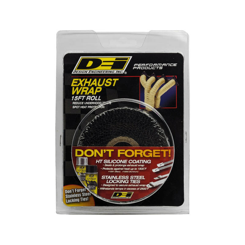 DEI Exhaust Wrap 1in x 15ft - Black Exhaust Wrap DEI