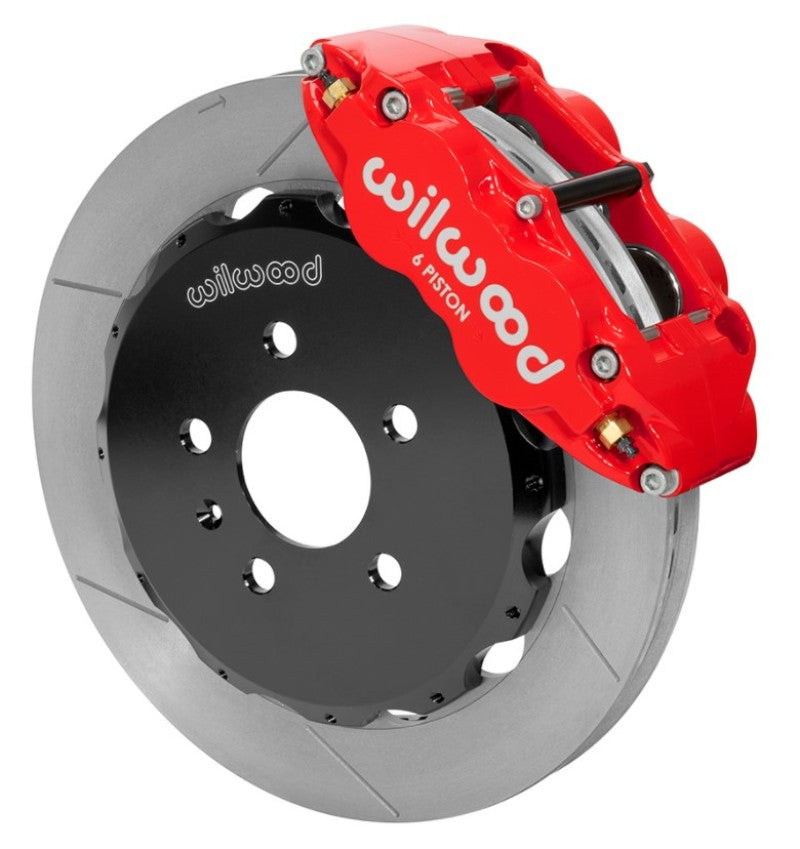Wilwood 03-08 Audi A4 Forged Narrow Superlite 6R Front Big Brake Kit 12.88in (Red) w/ Lines Big Brake Kits Wilwood