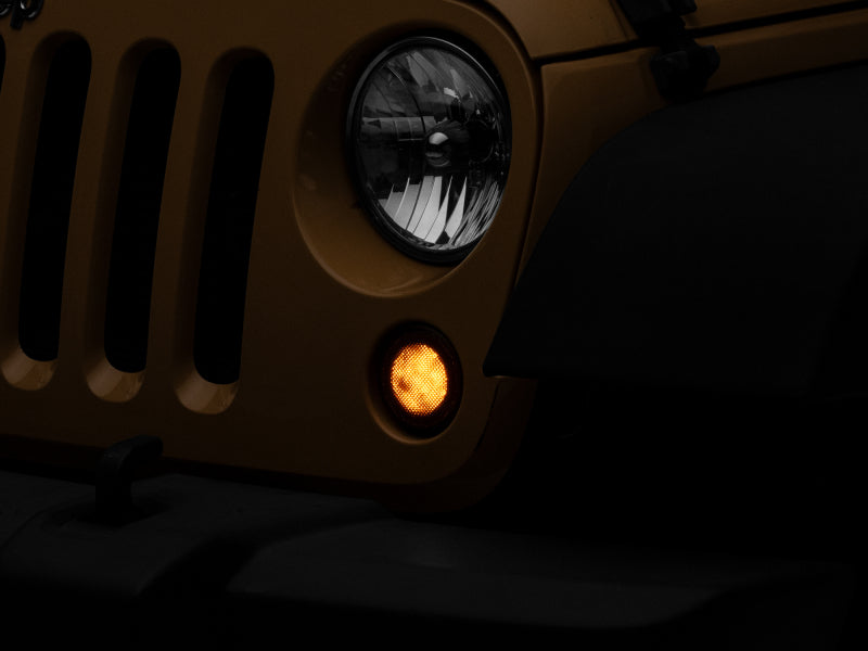 Raxiom 07-18 Jeep Wrangler JK Axial Series LED Turn Signals w/ Halo (Smoked) Headlights Raxiom