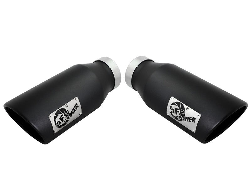aFe Large Bore-HD 4in 409 Stainless Steel DPF-Back Exhaust w/Black Tip 15-16 Ford Diesel V8 Trucks DPF Back aFe