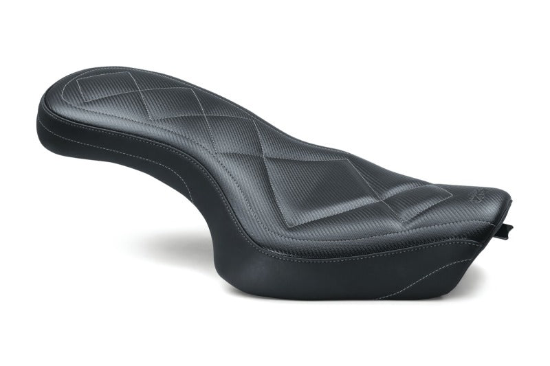 Mustang 04-21 Harley Sportster Super Tripper 1PC Seat Carbon- Black One-Piece Motorcycle Seats Mustang Motorcycle