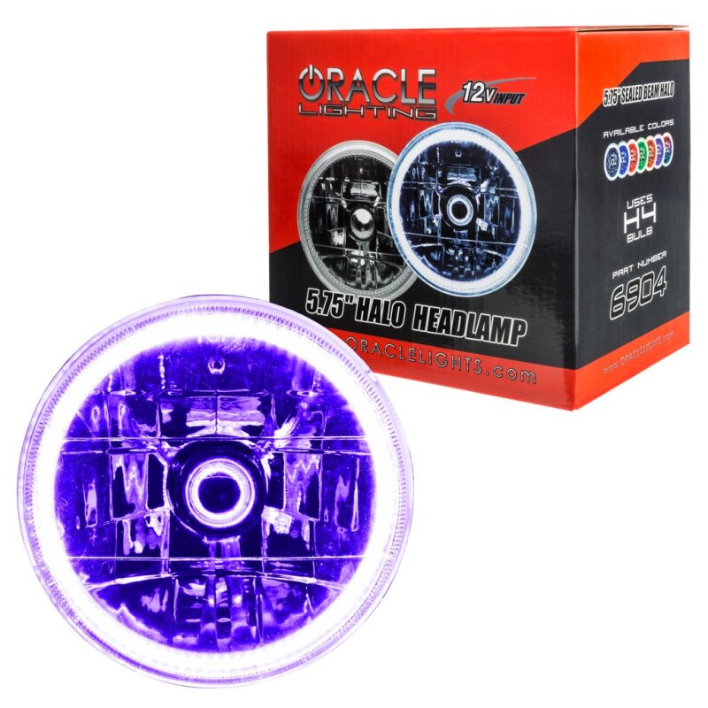 Oracle Pre-Installed Lights 5.75 IN. Sealed Beam - UV/Purple Halo Headlights ORACLE Lighting