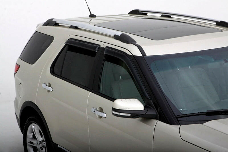 AVS 11-18 Ford Explorer Ventvisor Outside Mount Window Deflectors 4pc - Smoke Wind Deflectors AVS