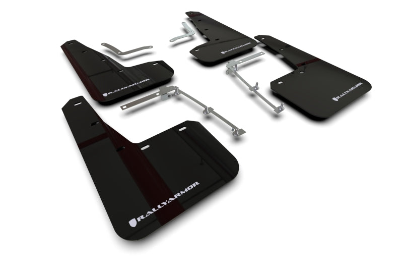 Rally Armor 20-25 Toyota GR Yaris Black Mud Flap w/White Logo Mud Flaps Rally Armor