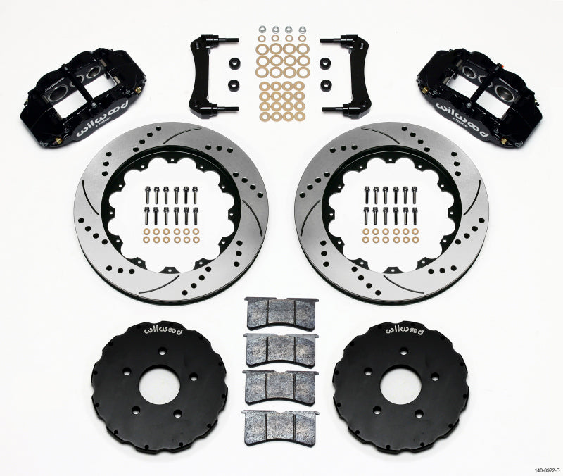 Wilwood Narrow Superlite 6R Front Hat Kit 14.00in Drilled 2005-up Corvette C6 Big Brake Kits Wilwood