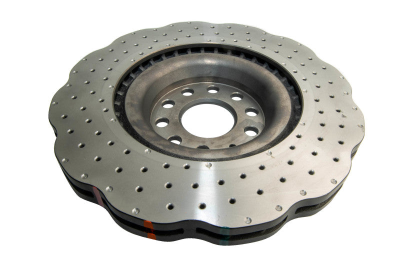 DBA 12-13 Volkswagen Golf R 3.6L Front 4000 Series Drilled Wavy Rotor Brake Rotors - Drilled DBA