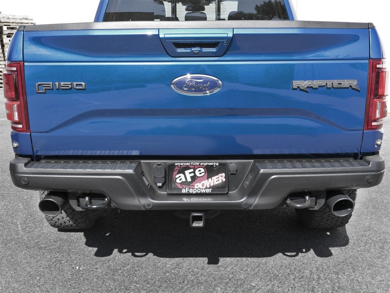 aFe MACH Force-Xp 3in to 3-1/2in 304 SS Cat-Back Exhaust w/Black Tip 17-18 Ford F-150 Raptor V6 3.5L Catback aFe