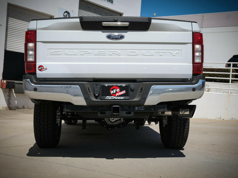 aFe Apollo GT Series 3-1/2in 409 SS Axle-Back Exhaust 17-20 Ford F-250/F-350 Black Tips w/o Muffler Axle Back aFe