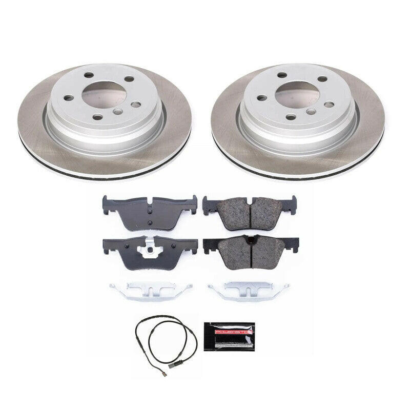 Power Stop 17-20 BMW 430i xDrive Gran Coupe Rear Semi-Coated Rotor Kit Brake Kits - Performance Blank PowerStop