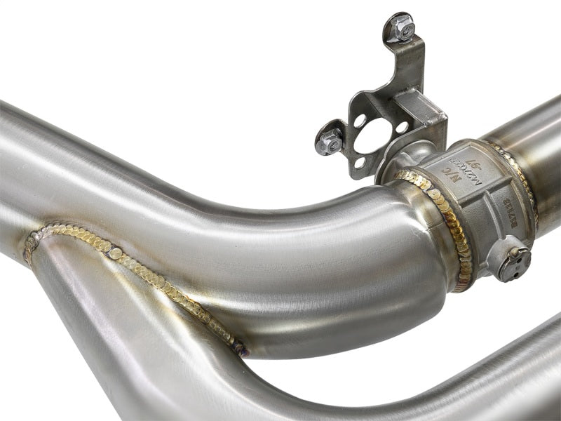 aFe MACH Force-Xp 3.5in. 304 SS C/B Exhaust w/o Muffler 15-18 BMW X5 M V8-4.4L (tt) - Polished Tip Catback aFe