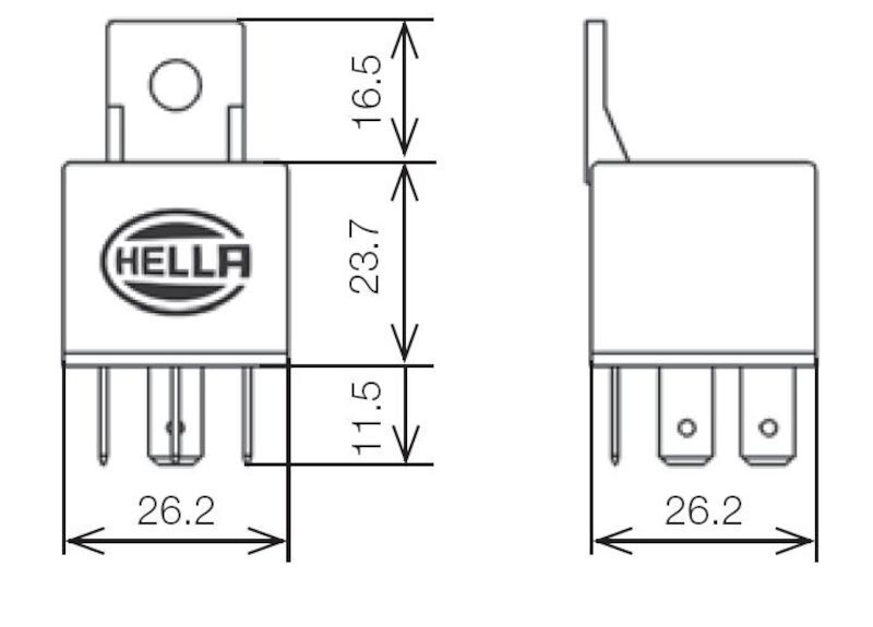 Hella RELAY MINI ISO 5P 12V SPST D87 DIO BKT Bulbs Hella