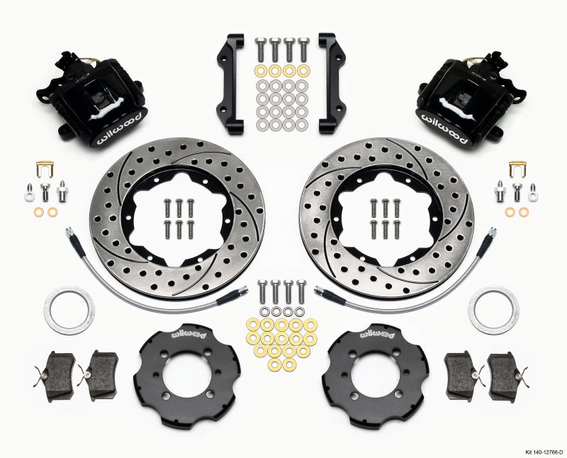 Wilwood Combination Parking Brake Rear Kit 11.00in Drilled 2012 Fiat 500 w/ Lines Brake Calipers - Perf Wilwood