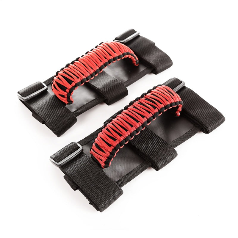Rugged Ridge Paracord Grab Handles Red/Black Pair Dash & Interior Trim Rugged Ridge
