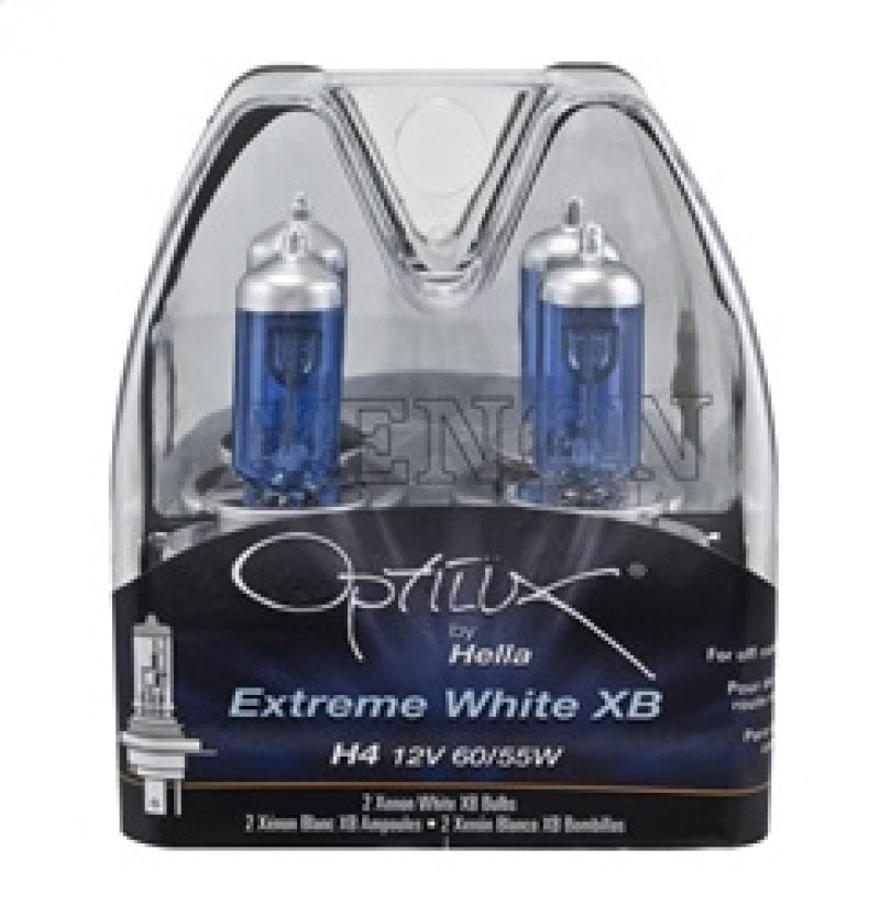 Hella Optilux 12V 60/55W H4/9003 P43t Extreme White XB Bulb (Pair) Bulbs Hella