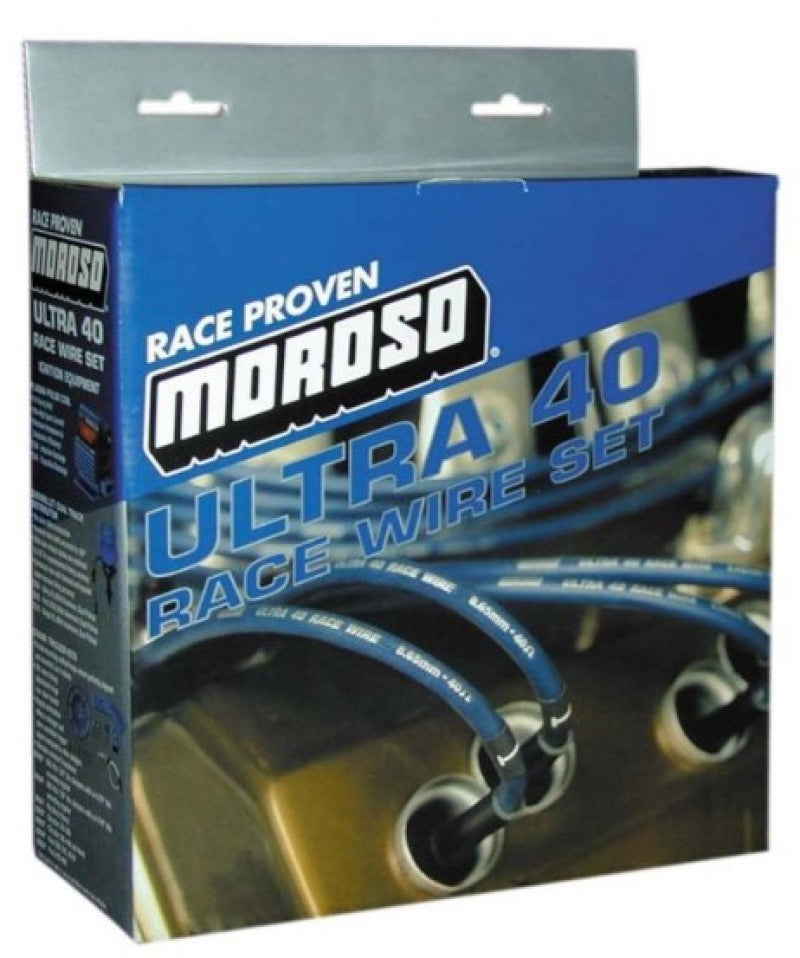 Moroso Chevrolet Big Block Ignition Wire Set - Ultra 40 - Sleeved - HEI - 90 Degree - Black Spark Plug Wire Sets Moroso