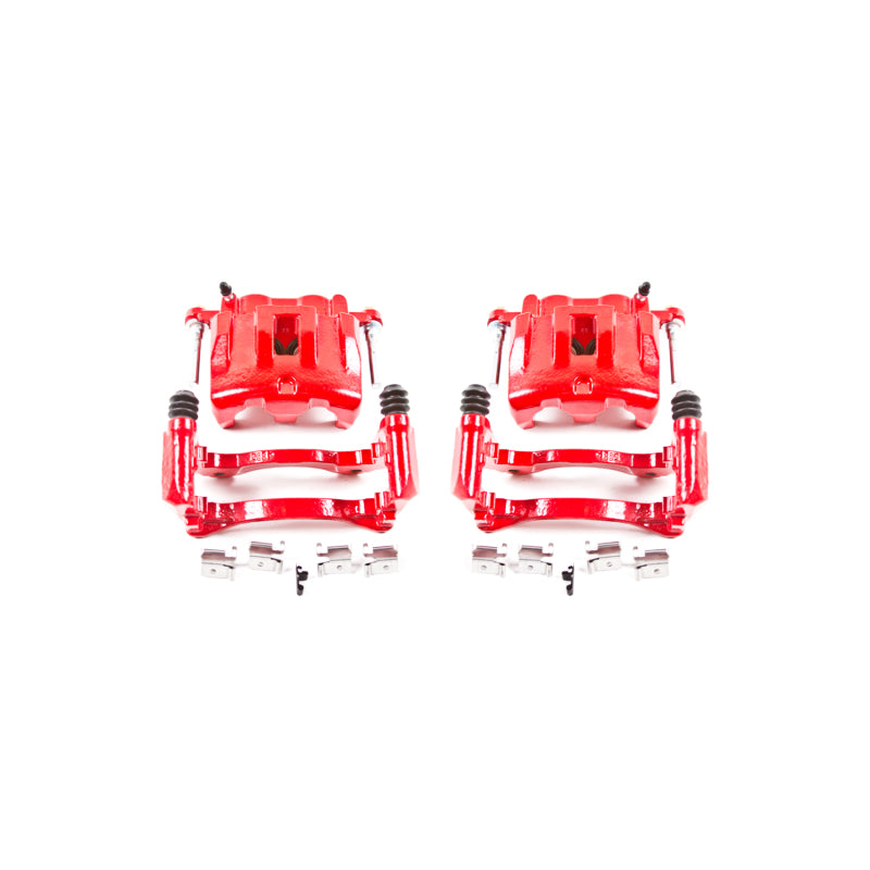 Power Stop 99-04 Jeep Grand Cherokee Front Red Calipers w/Brackets - Pair Brake Calipers - Perf PowerStop