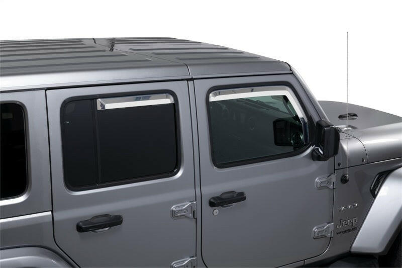 Putco 20-21 Jeep Gladiator JT/JL Element Chrome Window Visors (Set of 4) Wind Deflectors Putco