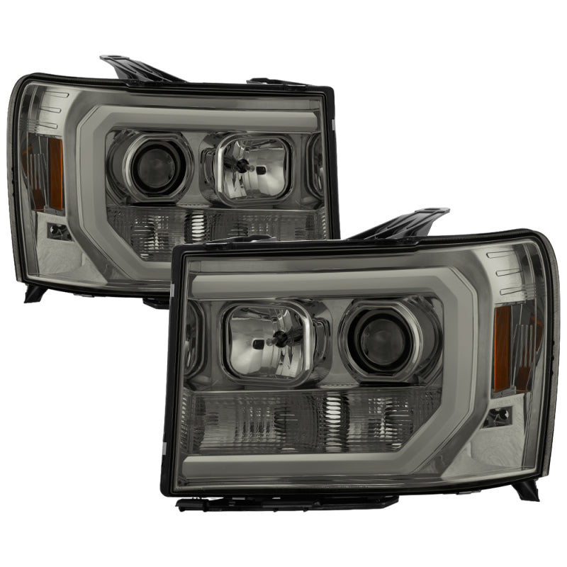 Spyder GMC Sierra 1500/2500/3500 07-13 V2 Projector Headlights - Smoke PRO-YD-GS07V2-LBDRL-SM Headlights SPYDER