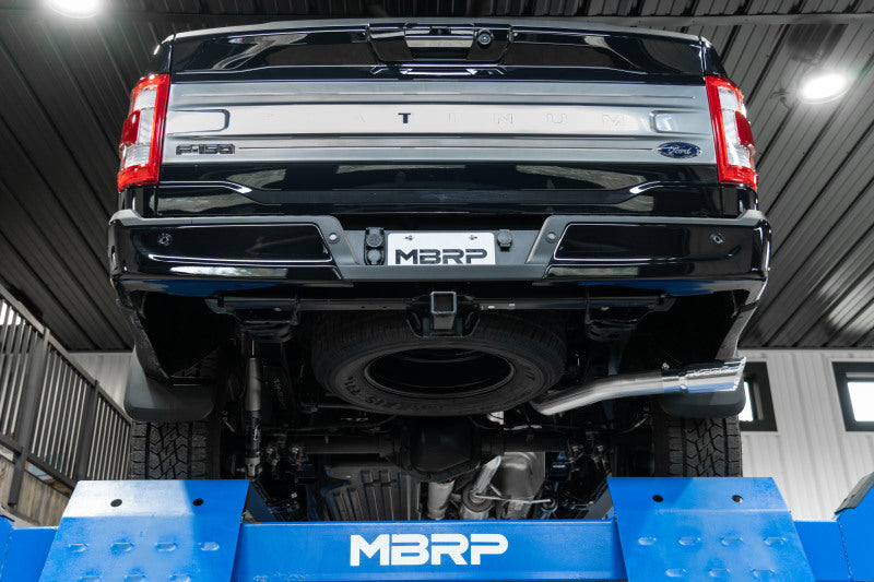 MBRP 2021+ Ford F-150 Powerboost Hybrid 3in Single Side Exit - Aluminized Steel Catback MBRP