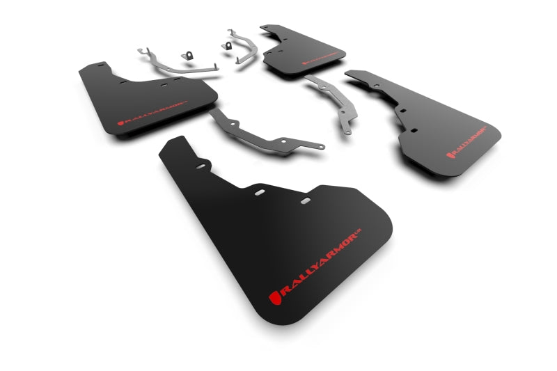 Rally Armor 22-25 Hyundai Santa Cruz Black UR Mud Flap w/Red Logo Mud Flaps Rally Armor