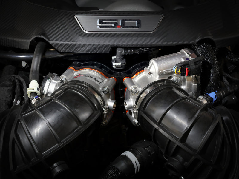 aFe 2024 Ford Mustang GT/ 2024 Ford Mustang Dark Horse V8 5.0L Silver Bullet Throttle Body Spacer Throttle Bodies aFe