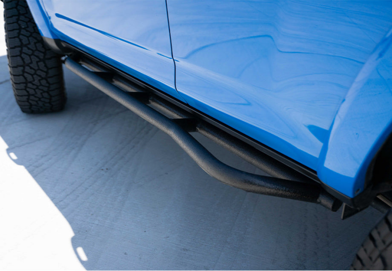 Cali Raised 10-24 Toyota 4Runner Trail Edition Bolt On Rock Sliders - No Kick Out / BedLiner Steps Cali Raised LED