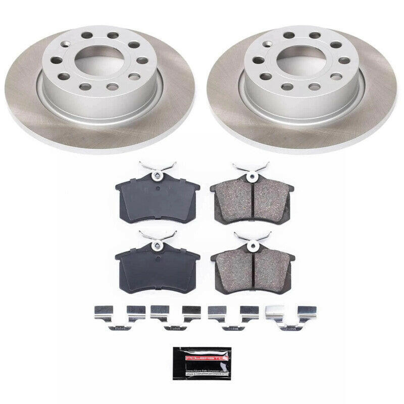 Power Stop 12-18 Volkswagen Jetta Rear Semi-Coated Rotor Kit Brake Kits - Performance Blank PowerStop