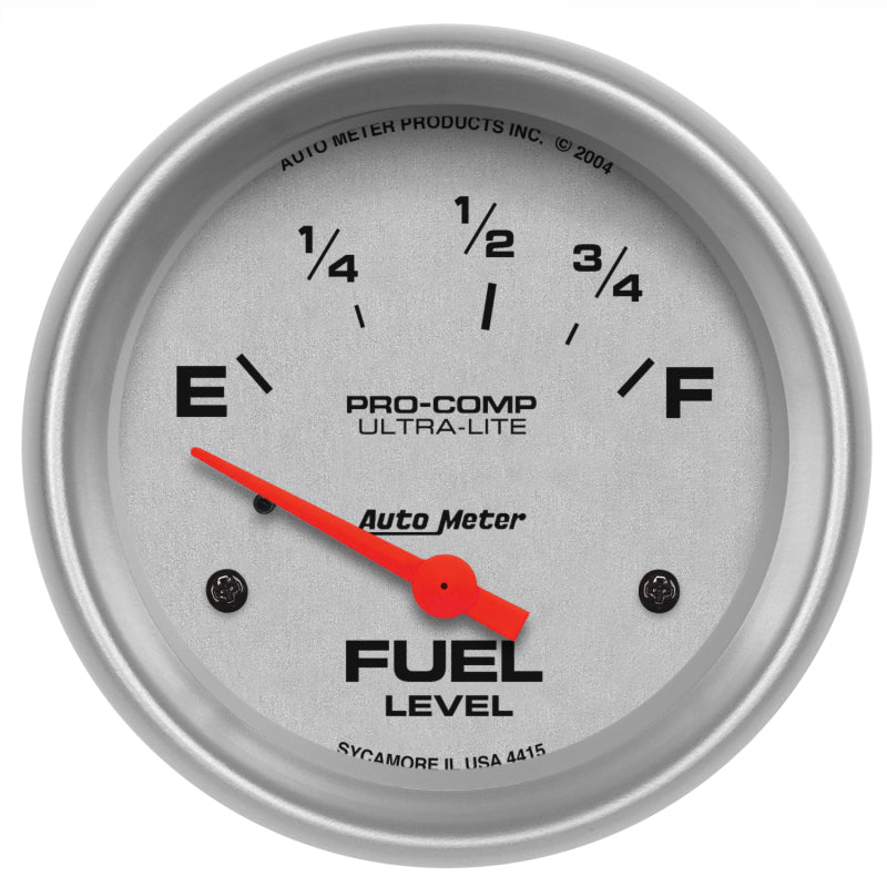 Autometer Ultra-Lite 2-5/8in 73-10 Ohm Fuel Level Gauge Gauges AutoMeter