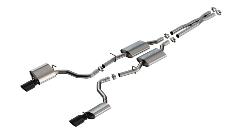 Borla 19-23 Dodge Charger GT 3.6L V6 RWD S-Type Catback Exhaust - Black Chrome Tips Catback Borla