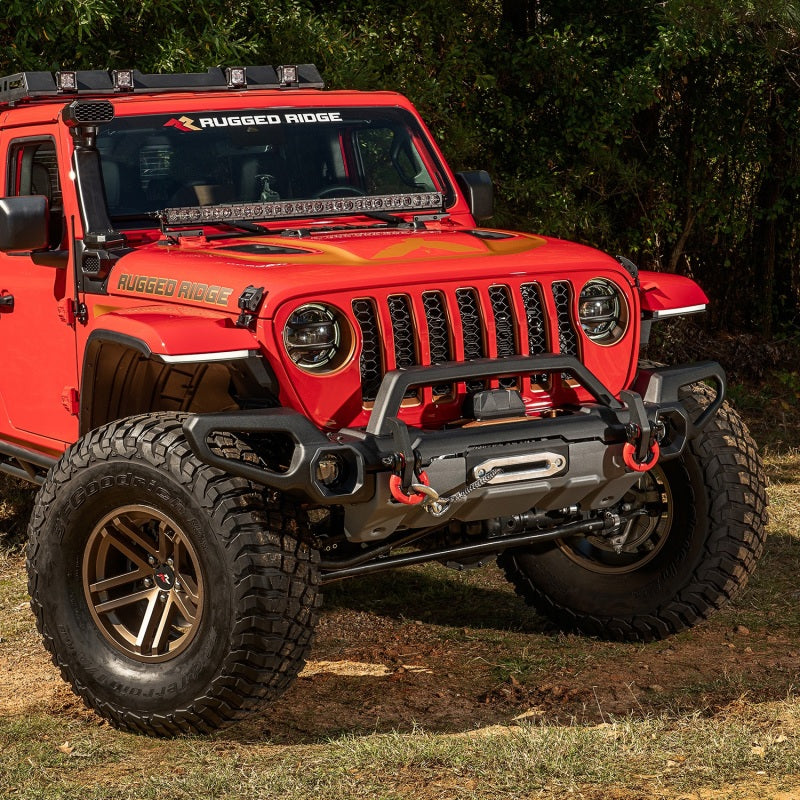 Rugged Ridge Venator Front Bumper W/Overrider & Winch Tray JL Bumpers - Steel Rugged Ridge