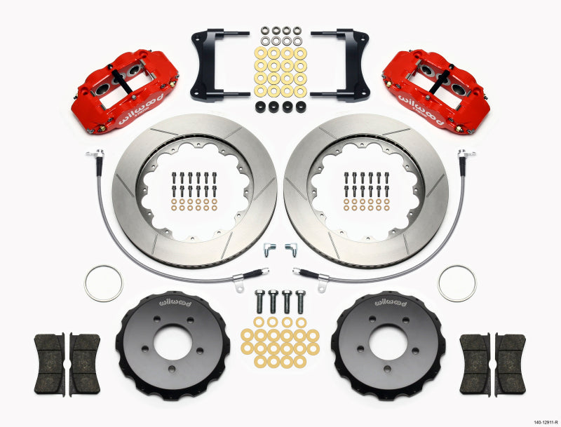 Wilwood Narrow Superlite 6R Front Hat Kit 14.00in Red 2005-Up Mazda Miata w/ Lines Big Brake Kits Wilwood