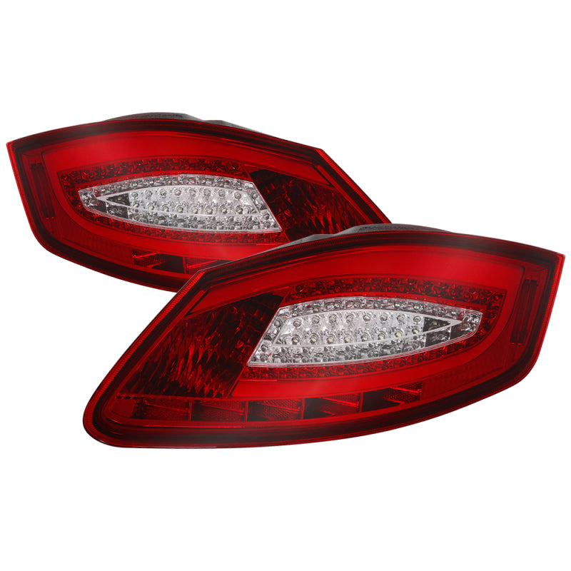 xTune Porsche 987 Cayman 06-08 / Boxster 05-08 LED Tail Lights - Red Clear ALT-ON-P98705-LED-RC Tail Lights SPYDER