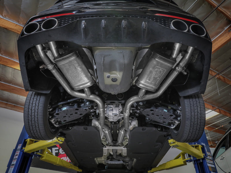 aFe Gemini XV 3in to Dual 2-1/2in 304 SS Cat-Back Exhaust w/ Cut-Out 18-21 Kia Stinger L4-2.0L (t) Catback aFe