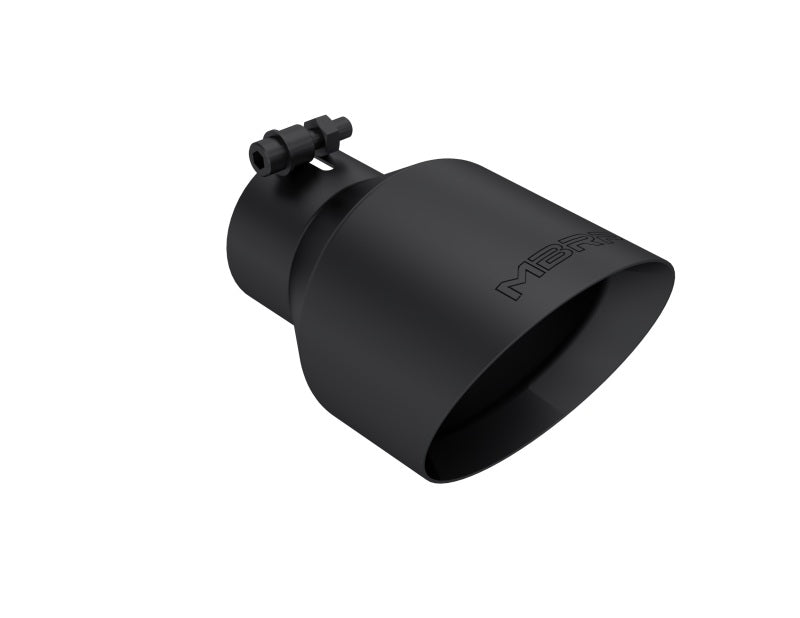 MBRP Universal 3in Hex Tip 5in Inlet 8in Length Dual Wall Exhaust Tip - Black Coated Tips MBRP