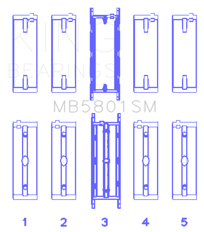King Engine Bearings BMW N63/S63 Crankshaft Main Bearing Set - Size +0.50mm Bearings King Engine Bearings