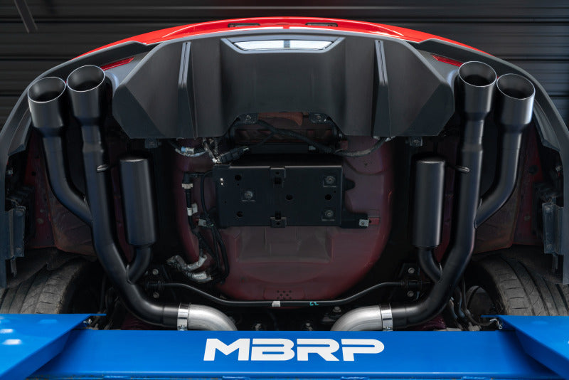 MBRP 18-19 Ford Mustang GT 5.0 3in Cat Back Quad Tip Race Version - Black Catback MBRP